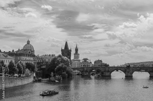 Prague, Czech Republic. Black and white photo