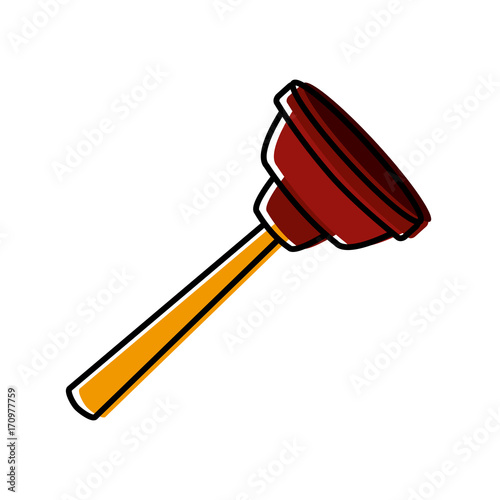 cup plunger bathroom icon vector illustration graphic design