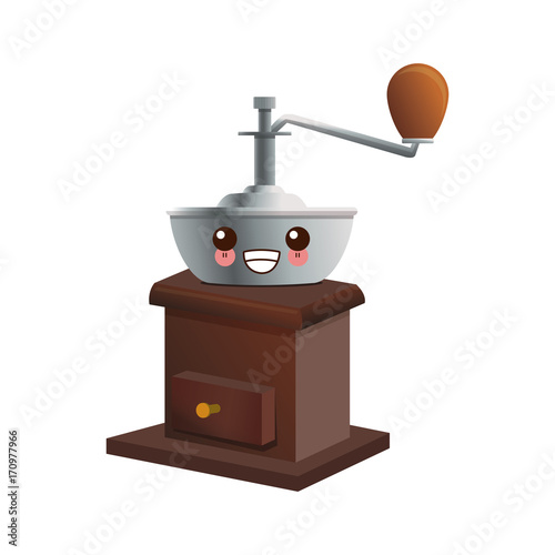 manual coffee grinder icon vector illustration graphic design kawaii cartoon
