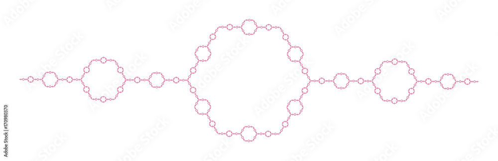 Fototapeta premium Flat Vector Computer Generated Chain L-system Fractal - Generative Art 
