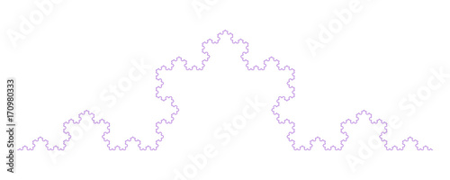 Flat Vector Computer Generated  Koch Triad Curve L-system Fractal - Generative Art  
