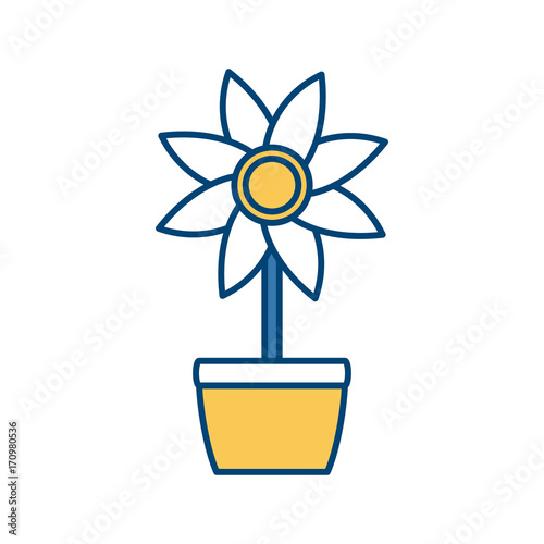 garden flowers pot icon vector illustration graphic design