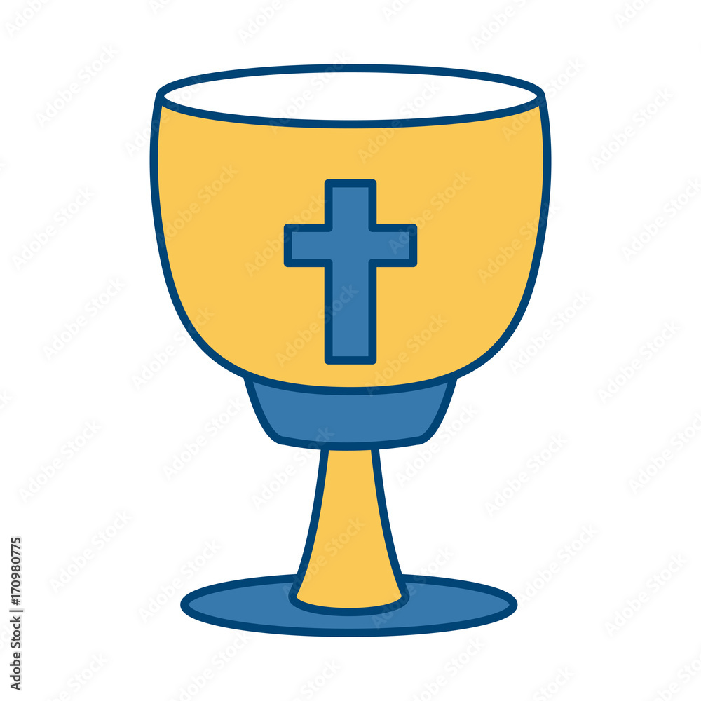 Fototapeta premium catholic cross chalice icon vector illustration graphic design
