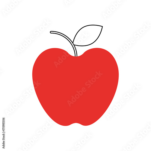 fresh fruit apple food market icon vector illustration