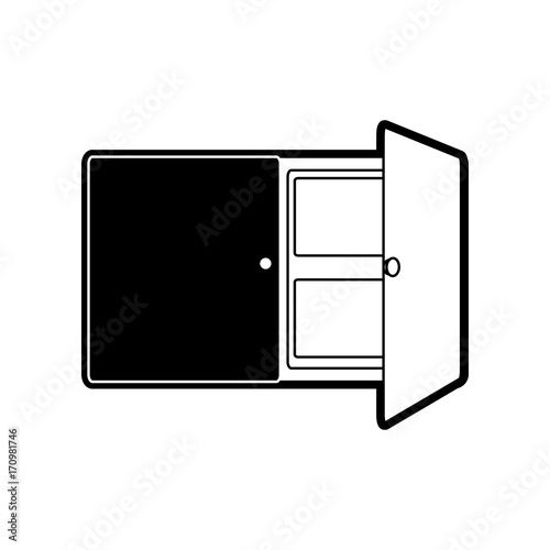 flat line moncromatic cupboard over white background  vector illustration
