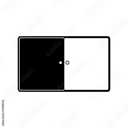 flat line moncromatic cupboard over white background  vector illustration
