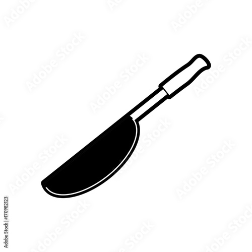 flat line monocromatic knife  ove white background vector illustration