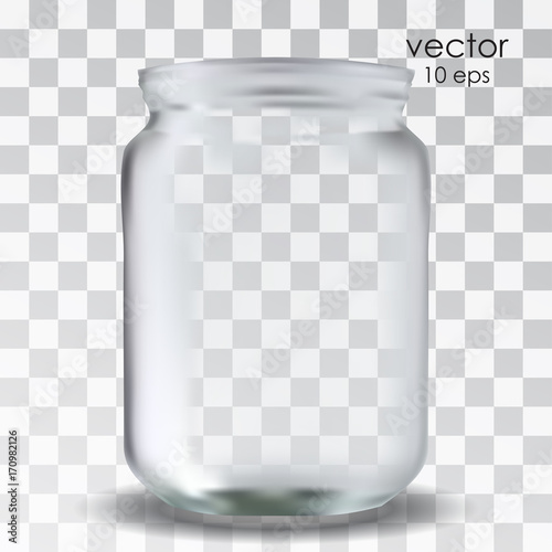 Empty glass jar on a transparent background