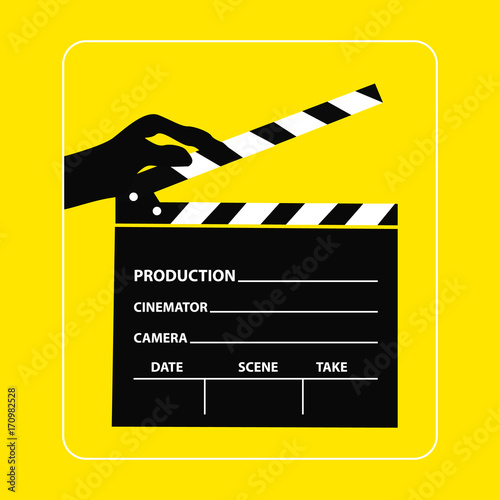 Set of movie clapperboard. Blank movie clapperboard. Vector Illustration
