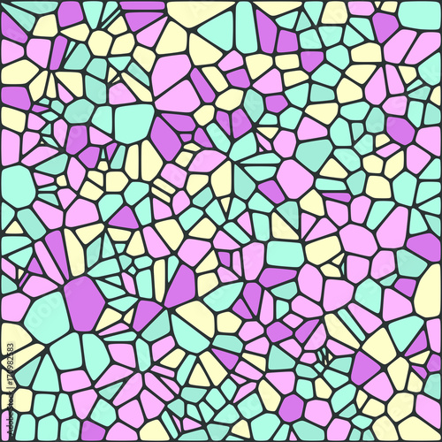 Vector Abstract Geometric Voronoi Background. Trendy Irregular Voronoi Lattice Polygonal Mosaic Template Pattern. 