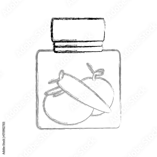 flat line uncolored cannig jar  over white  background vector illustration