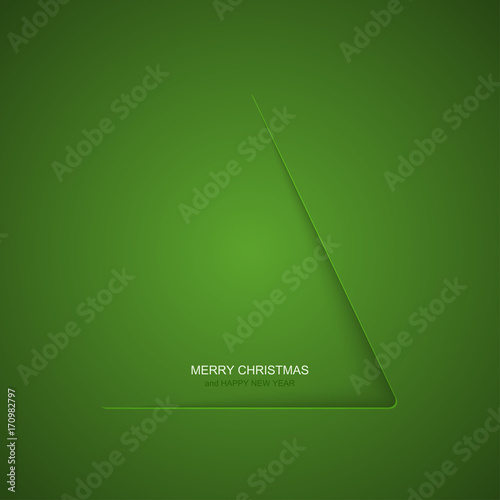 Vector modern christmas tree background. Invitation of xmas or happy new year. photo