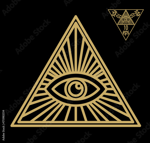 All-seeing eye, or radiant delta - Masonic symbol, symbolizing the Great Architect of the Universe,