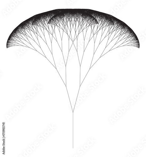 Flat Vector Computer Generated   L-system Fractal Tree - Generative Art 