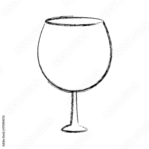 uncolored  water glass  over white background  vector illustration