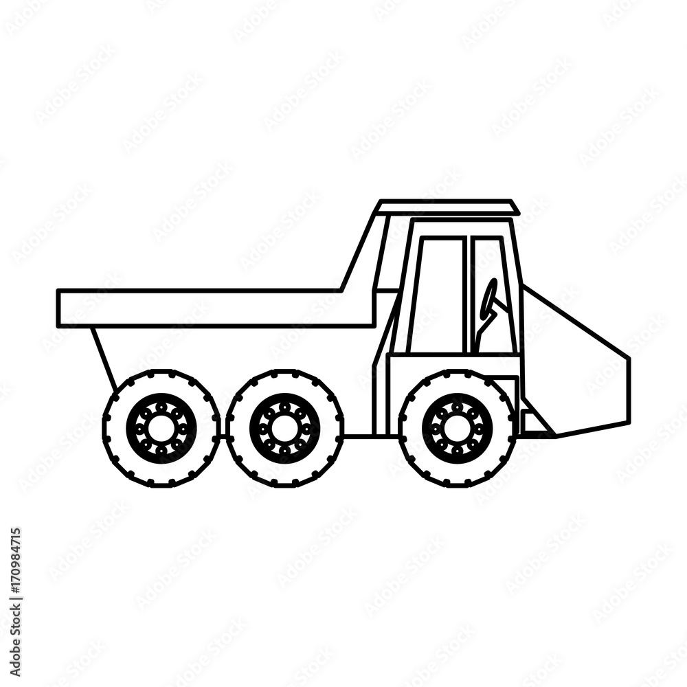 Naklejka premium dump truck icon over white background vector illustration
