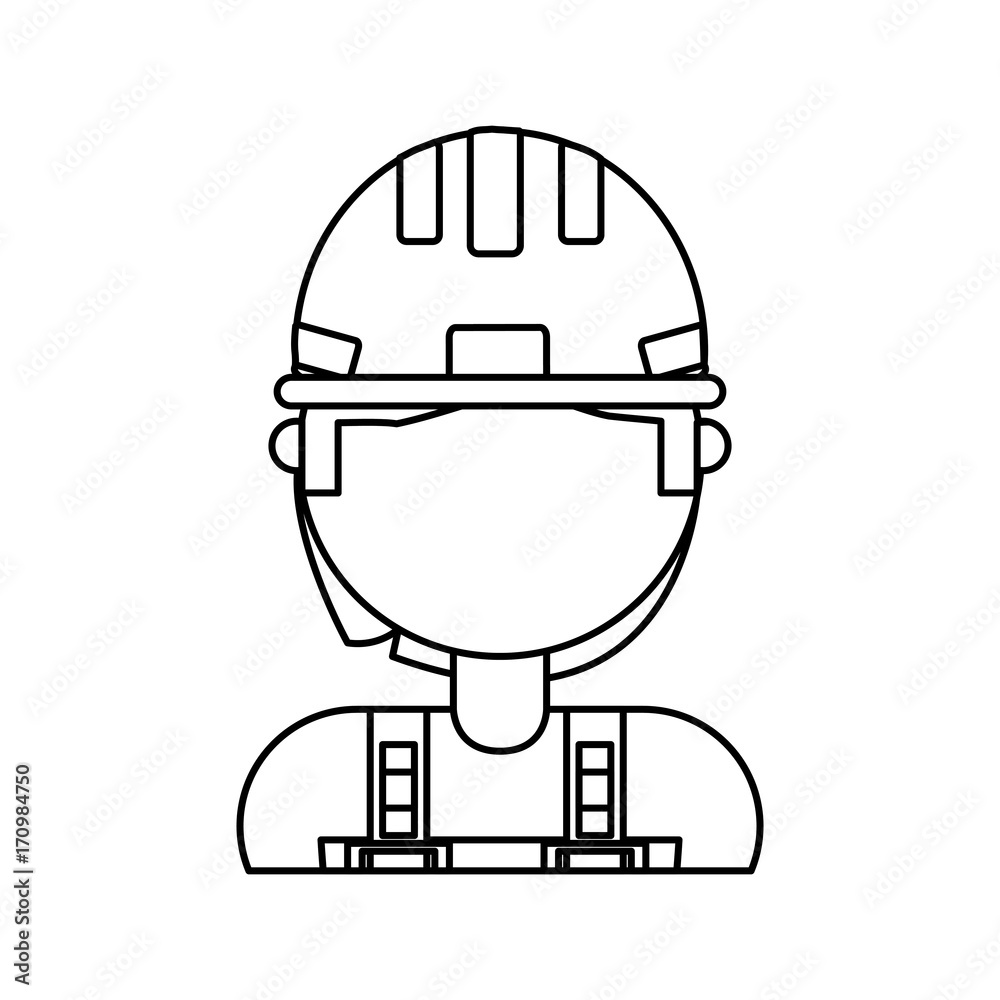 Fototapeta premium man with safety helmet icon over white background vector illustration