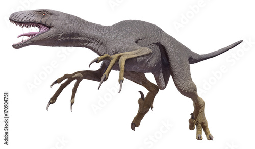 A 3d rendering of Dakotaraptor  isolated on a white background.