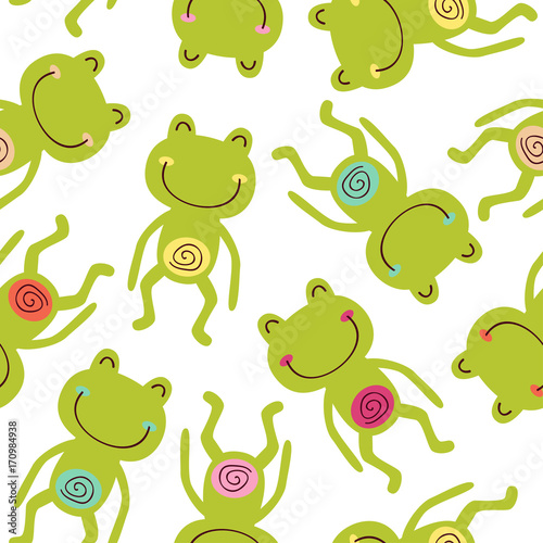 seamless pattern with baby frog - vector illustration  eps  