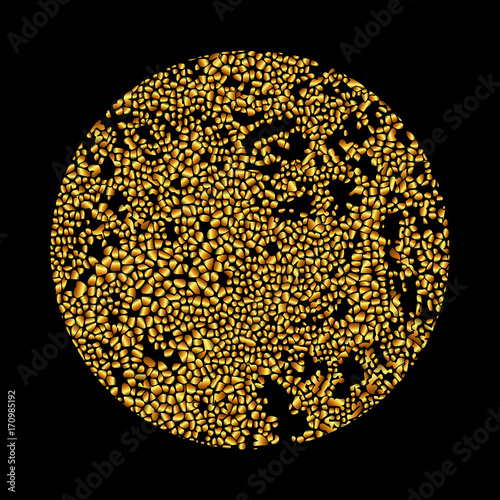 Vector  Gold Mosaic Smalt Majolica Round Element 
