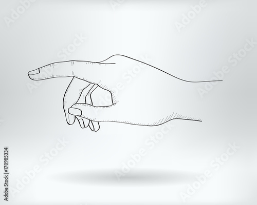 Drawing Finger Pointing Icon  -  Index Gesture  Concept -  Vector Illustration  