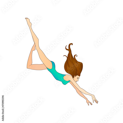 Swimmer. Vector illustration.