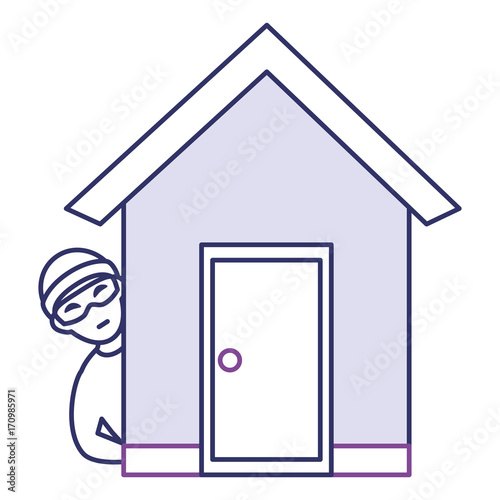 thief dangerous in the house avatar character vector illustration design