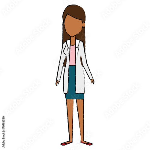 female doctor avatar character vector illustration design
