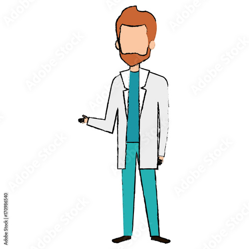 male doctor avatar character vector illustration design