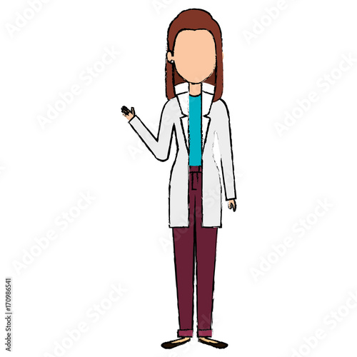 female doctor avatar character vector illustration design