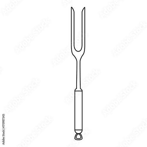 fork grill kitchen cutlery icon vector illustration design