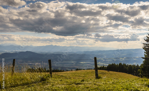 Beautiful landscape with mountains and dramatic sky.Carinthia Austria.
