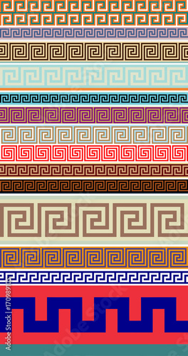 Ancient Greek Decorative Seamless Border Meander - Abstract Vector  Repeated Motif 