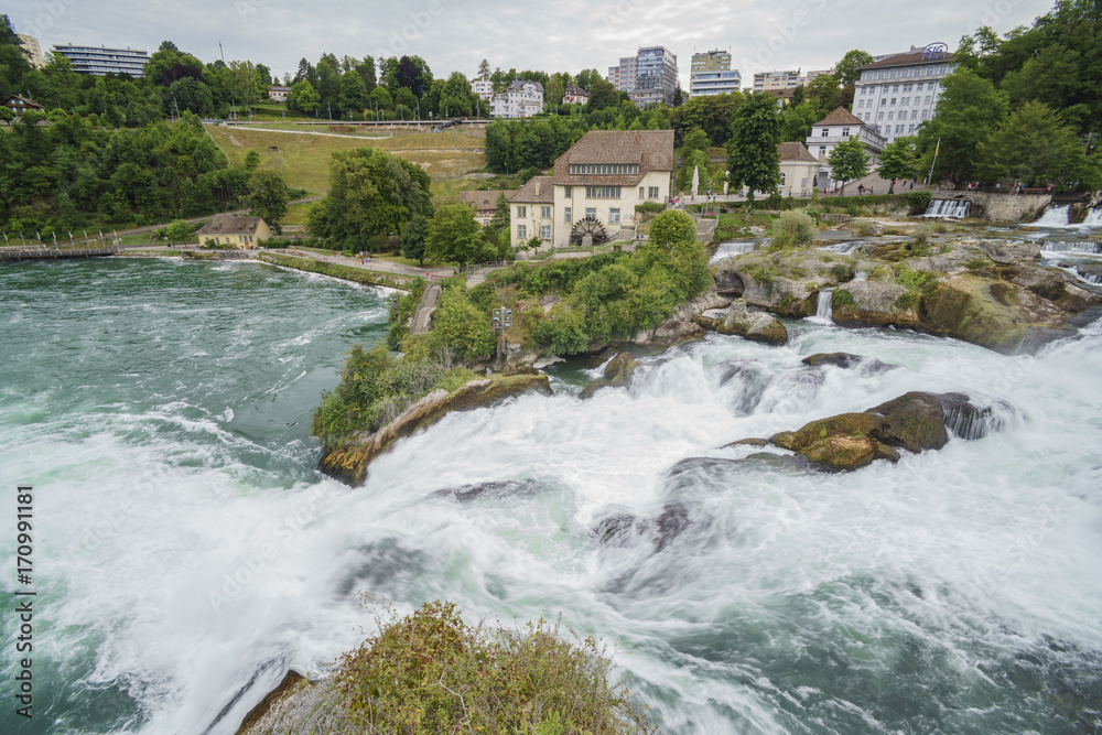 The biggest waterfall - Rhine Falls at Europe
