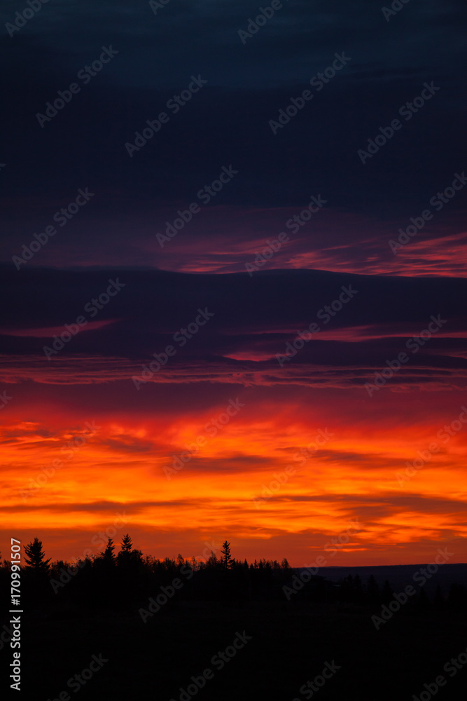 Naklejka premium Colorful sky at sunrise