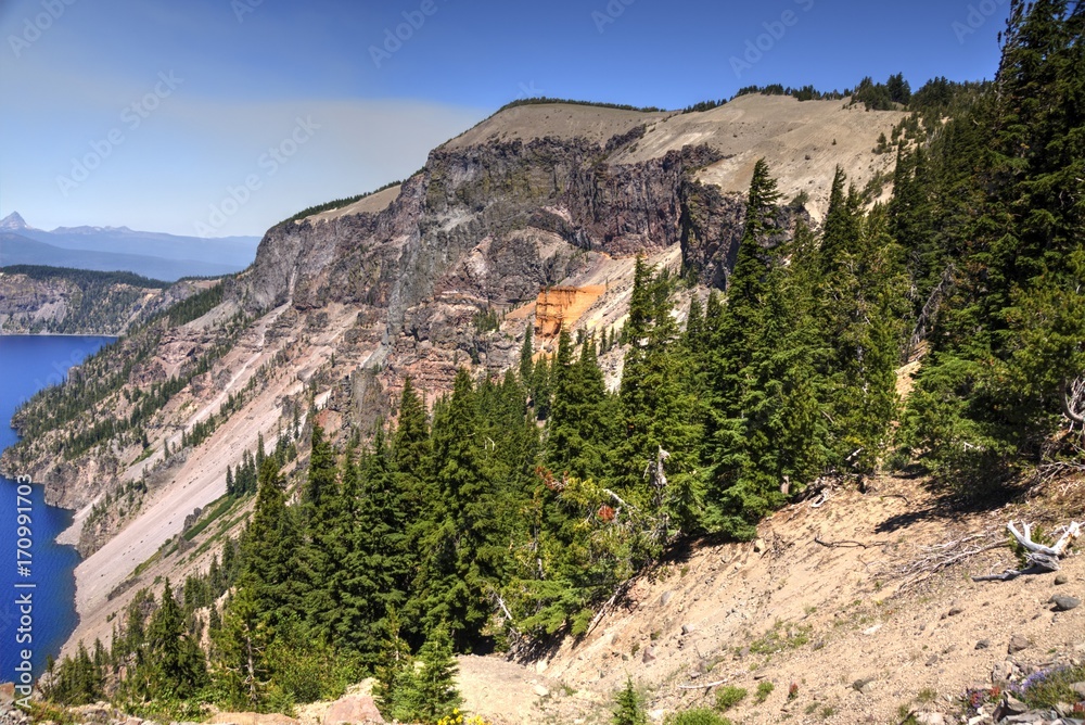Volcanic Outcropping on the Crater Rim at Crater Lake