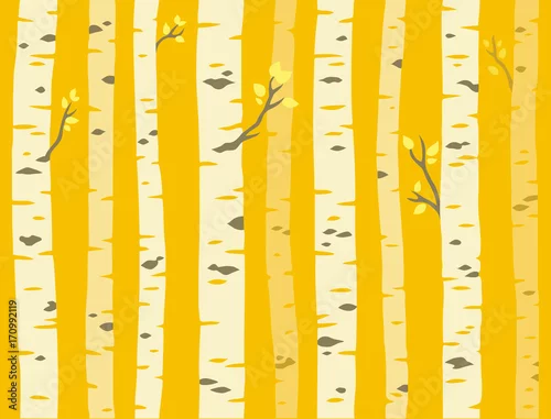 Fototapeta samoprzylepna Jesienny wzór drzewa osiki