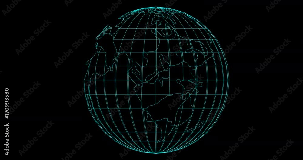 Rotating model of the continents of planet earth , alpha channel Rotating model of the continents of planet earth , alpha channel