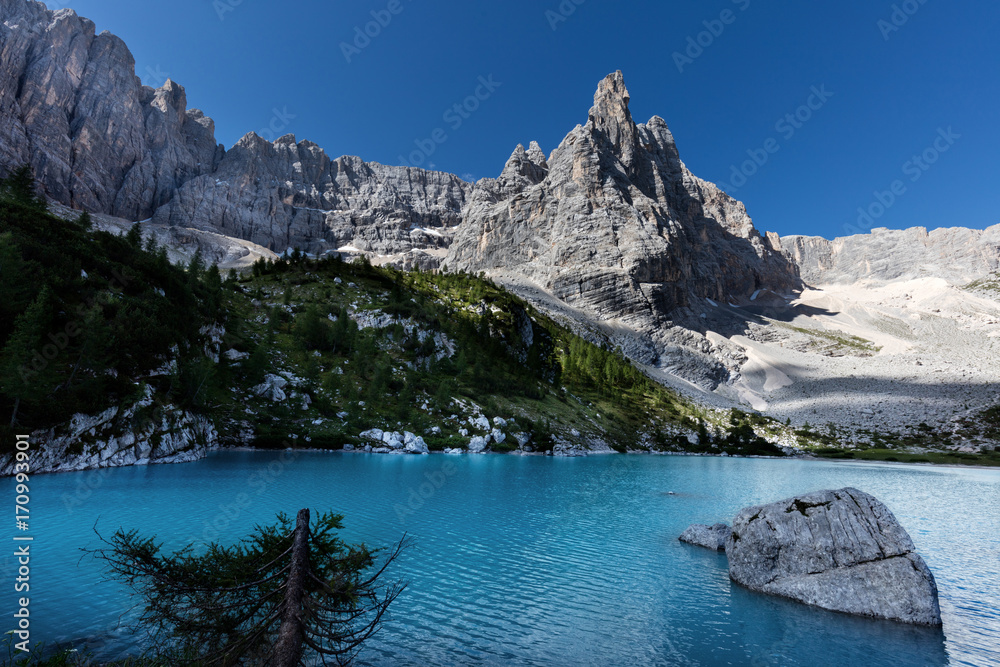 Beautiful lake on the Dolomite, Italy