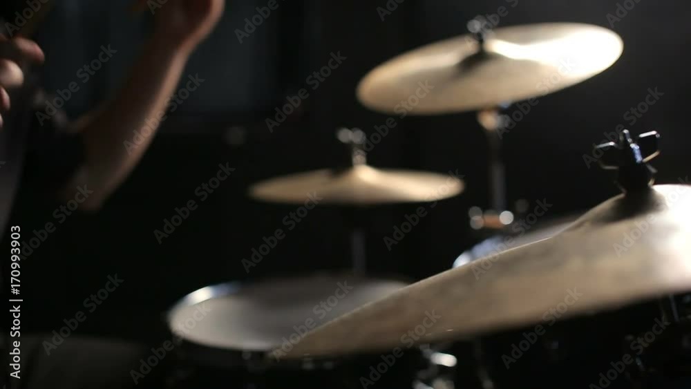 Drummer playing the drums