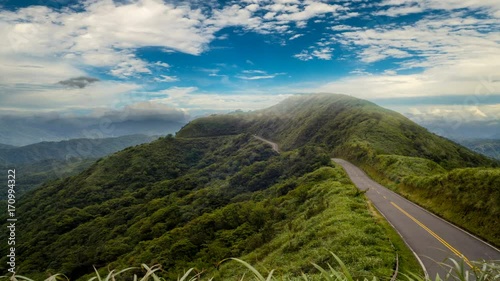time laspe of beautiful sky and mountain landscape, Taiwan