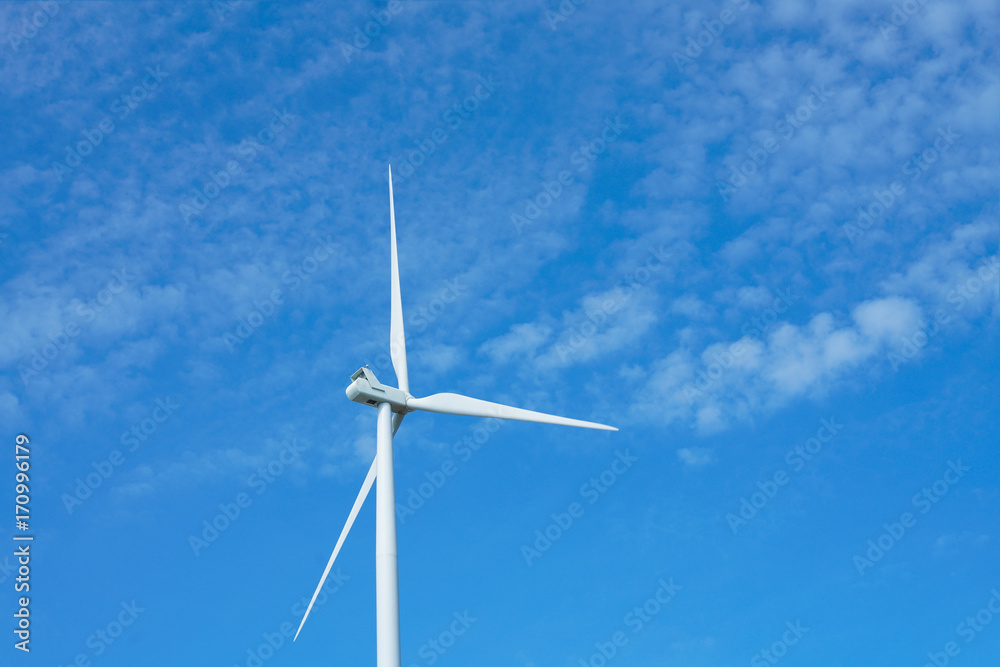 Wind turbines generating electricity with blue sky Wind turbines generating electricity with blue sky