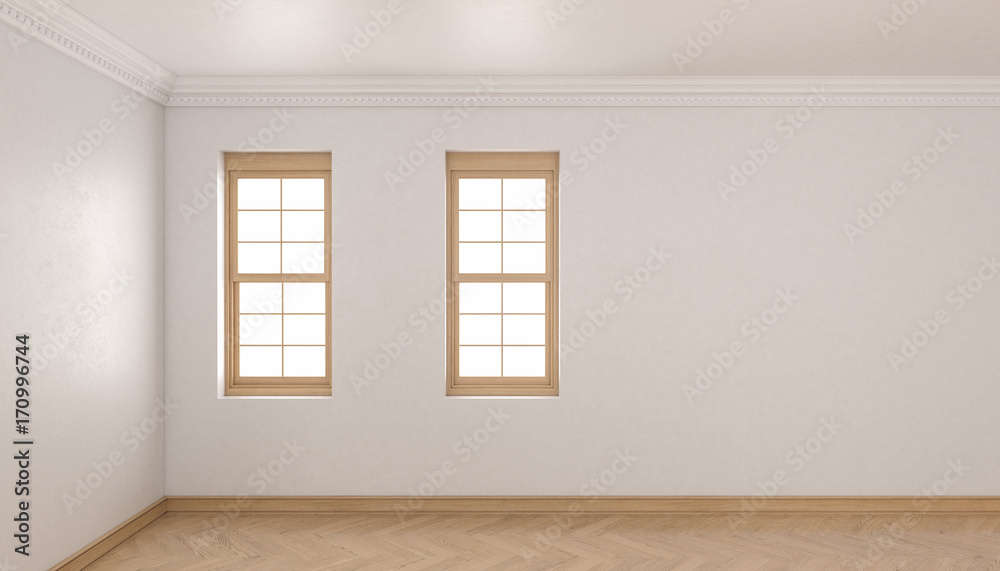 Walls inside the Room with Single Hung Windows