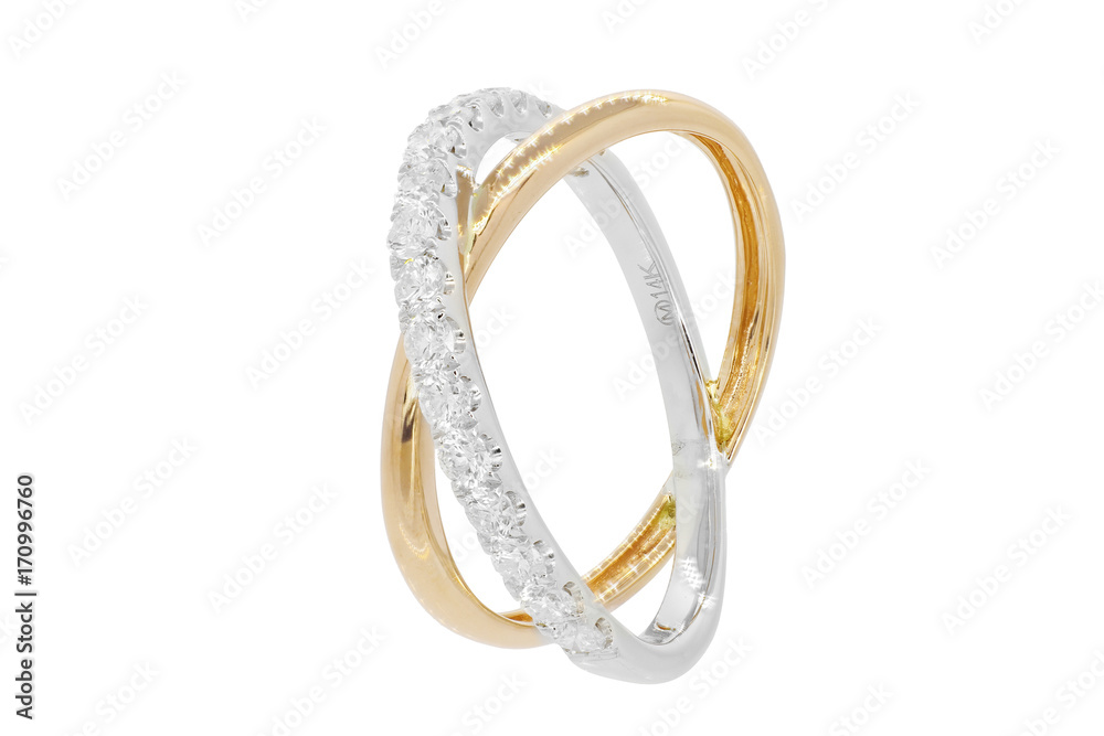 ring with diamonds and precious gems for wedding - obrazy, fototapety, plakaty 