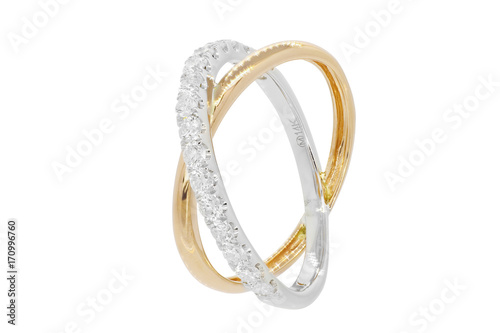 ring with diamonds and precious gems for wedding photo