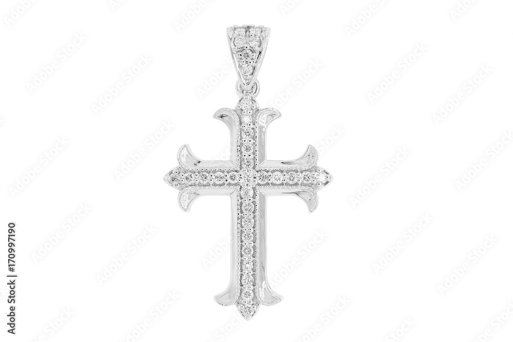 Catholic cross with diamonds