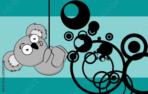 funny little chubby koala cartoon expression background in vector format 