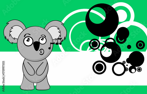 funny little chubby koala cartoon expression background in vector format 
