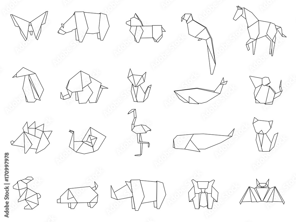 Fototapeta premium Animal origami vector