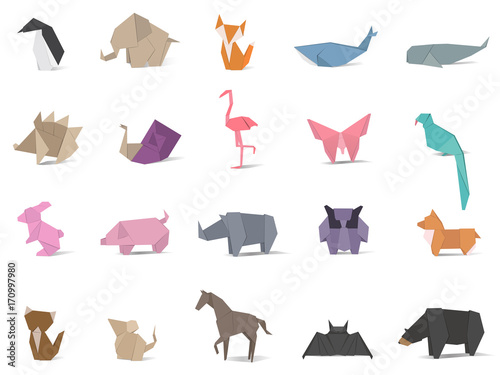 Animal origami vector photo